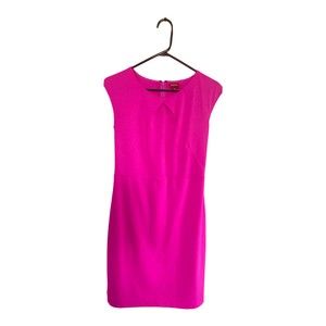 Merona Womens Pink Midi Zipper Back Round Neck Sleeveless Dress Size Small